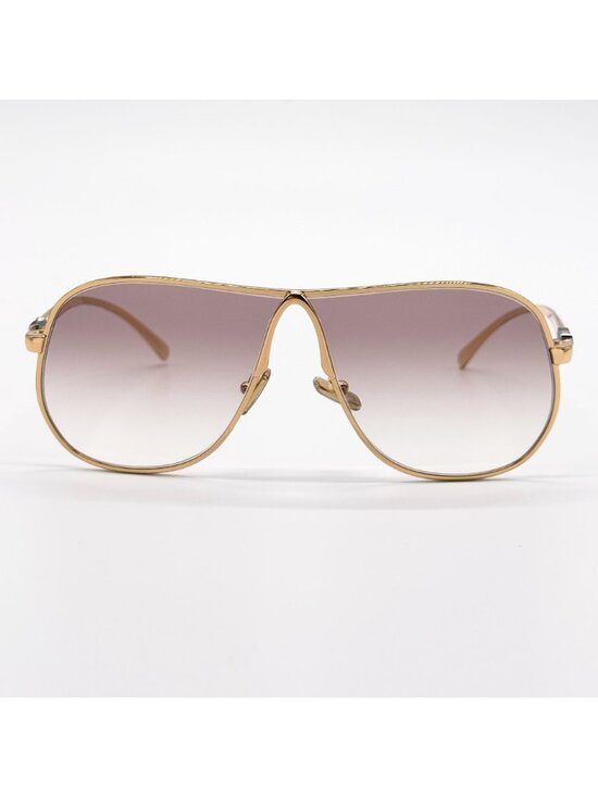 New Miu Miu MU A56S Oversized Gold Brown Sunglasses MUA56S 5AK90L